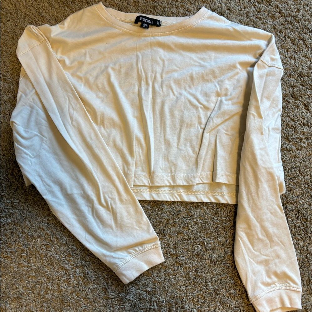 Misguided Long Sleeve Crop Top Size 4 (Medium)